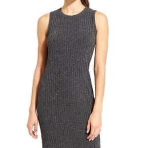 Athleta Rendezvous Charcoal Gray Ribbed Sweater Dress M NWT